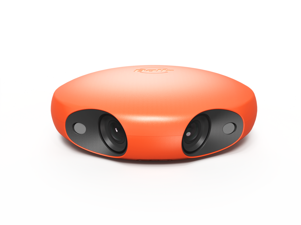 Ballr AI Sports Camera, dual-lens front view on a white background