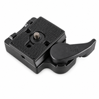 Quick-release adapter assembled, with plate and locking lever