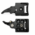 Quick-release clamp, front and rear views